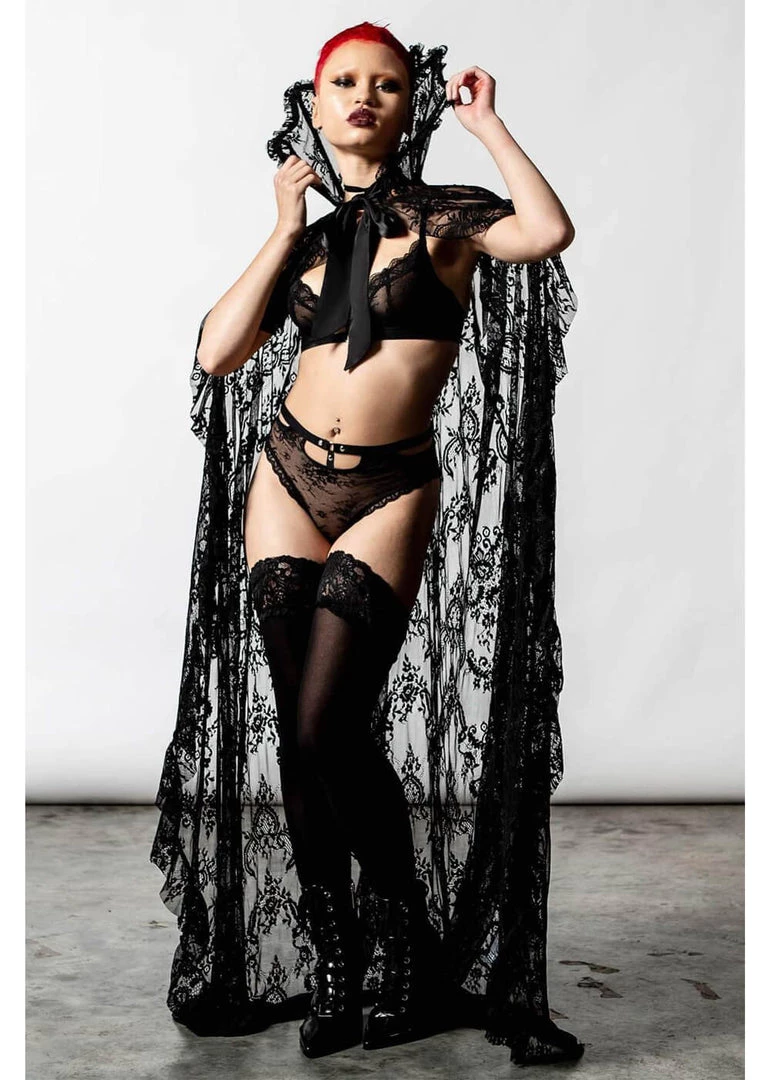 New In Killstar Vampyren Lace Cape Black