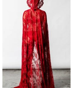 Killstar Vampyren Lace Cape Scarlet Red New In
