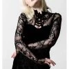 Killstar Poison Fang Velvet Top Black New In