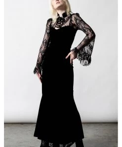 Killstar Poison Fang Velvet Top Black New In