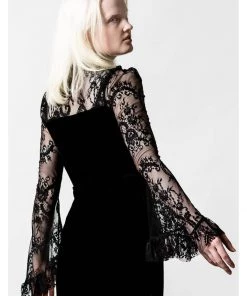 Killstar Poison Fang Velvet Top Black New In