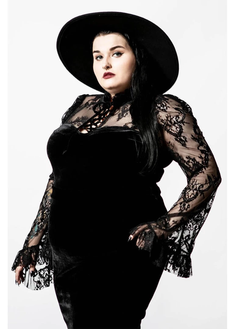 Killstar Poison Fang Velvet Top Black New In