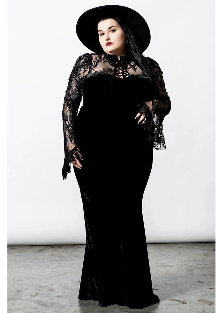 Killstar Poison Fang Velvet Top Black New In