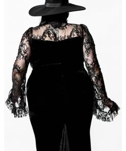 Killstar Poison Fang Velvet Top Black New In