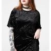 Killstar Gorgon Velvet T-Shirt Black