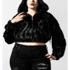 Killstar Starchild Snake Faux-Fur Bomber Coat Black