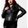 New In Killstar Starchild Snake Vegan Leather Biker Jacket Black