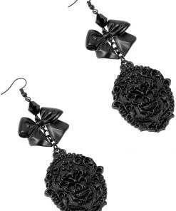 Killstar Damsel Skull Earrings Black New In