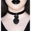 Killstar Sorrows Skull Choker Necklace Black New In
