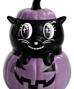 New In Killstar Meowloween Cat Ceramic Pot Black