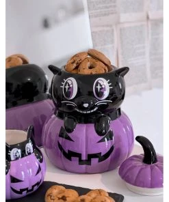 New In Killstar Meowloween Cat Ceramic Pot Black