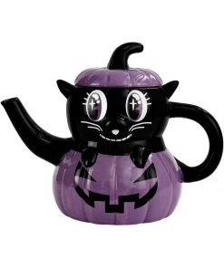 Killstar Meowloween Cat Teapot Black New In