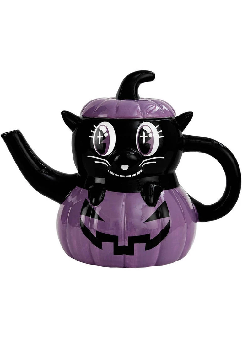 Killstar Meowloween Cat Teapot Black New In