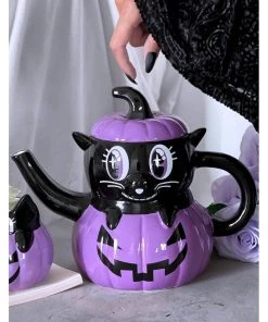 Killstar Meowloween Cat Teapot Black New In