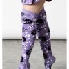 Killstar Purr Off Cat Kneesocks Purple