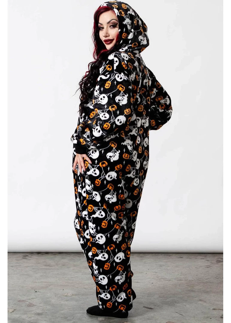 New In Killstar Haunted Pumpkin Onesie Black