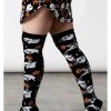 New In Killstar Haunted Pumpkin Kneesocks Black