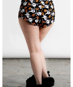 Killstar Haunted Pumpkin Pyjama Shorts Black New In