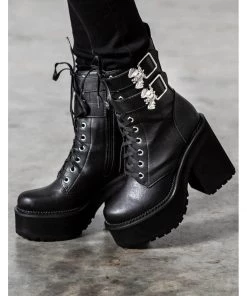 New In Killstar Belfry Bat Boots Black
