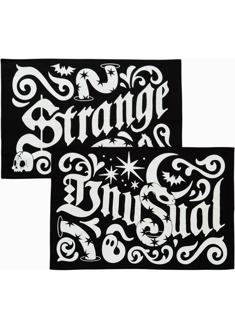 New In Killstar Strange Unusual Pillow Cases Black