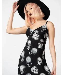 Killstar Heads Rollin' Skulls Maxi Dress Black