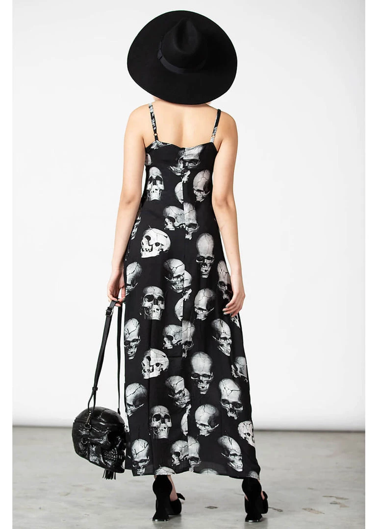 Killstar Heads Rollin' Skulls Maxi Dress Black