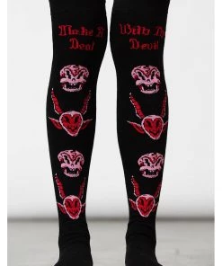 Killstar Pact Devil Long Socks Black New In