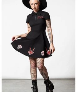 New In Killstar Devil's Contract Collar Dress Black