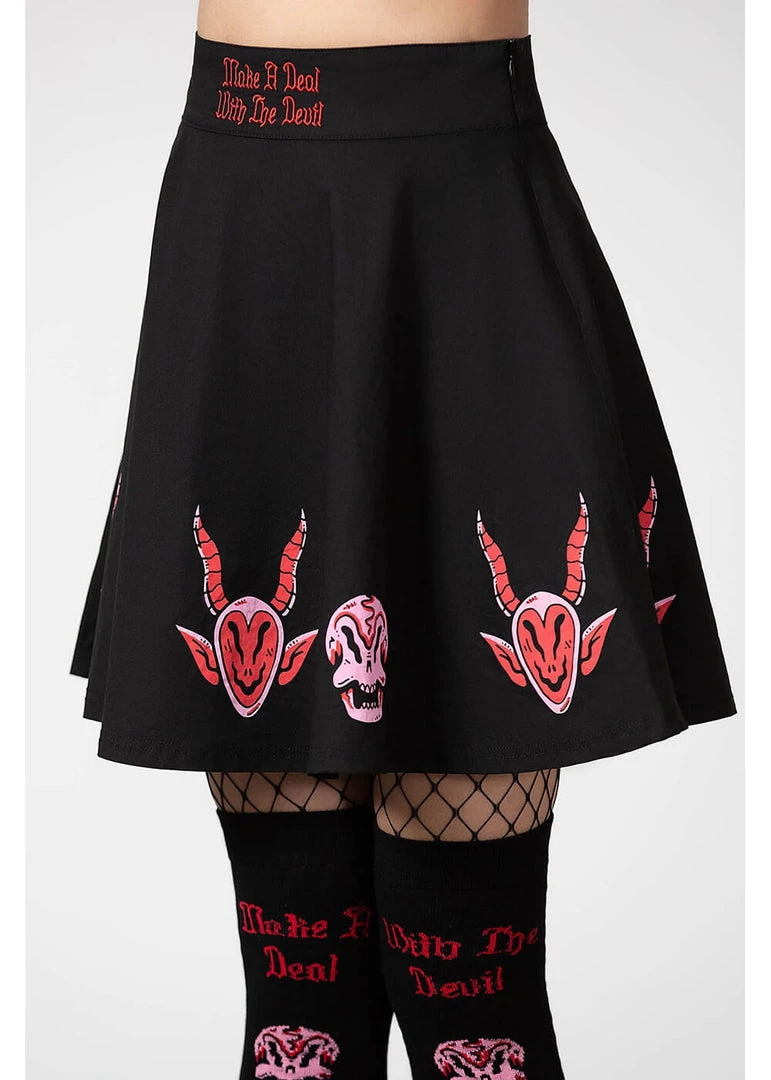 Killstar Covenant Skater Skirt Black