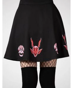 Killstar Covenant Skater Skirt Black