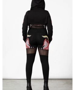 Killstar Troublemaker Cropped Hoodie Sweater Black