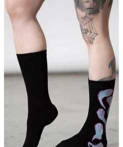 New In Killstar Phantom Ghosts Socks Black