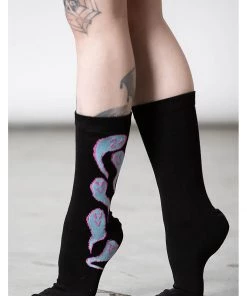 New In Killstar Phantom Ghosts Socks Black