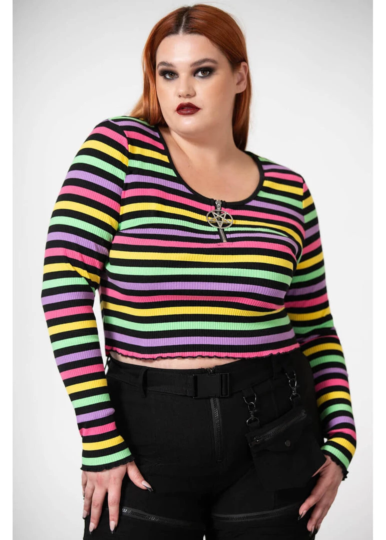 Killstar Nikiko Rainbow 70's Top Multicolour New In