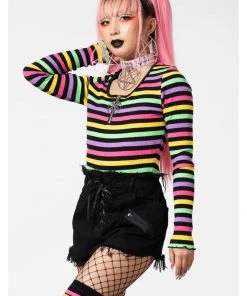 Killstar Nikiko Rainbow 70's Top Multicolour New In