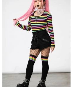 Killstar Nikiko Rainbow 70's Top Multicolour New In