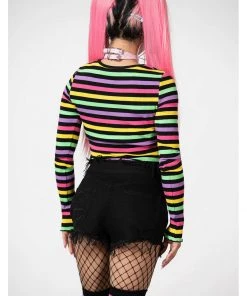 Killstar Nikiko Rainbow 70's Top Multicolour New In