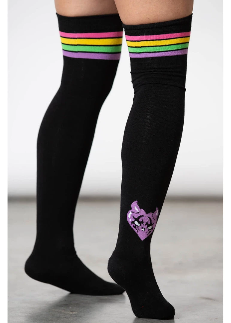 Killstar Fantasy Rainbow High Socks Black New In