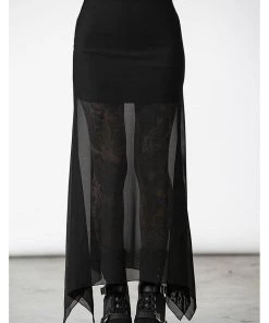 Killstar Death Star Mesh Maxi Skirt Black