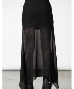 Killstar Death Star Mesh Maxi Skirt Black