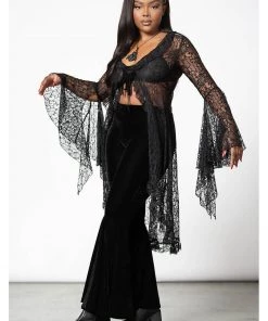Killstar Vilania 70's Lace Duster Black