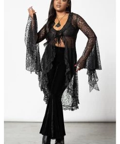 Killstar Vilania 70's Lace Duster Black