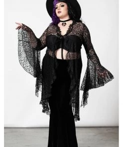 Killstar Vilania 70's Lace Duster Black