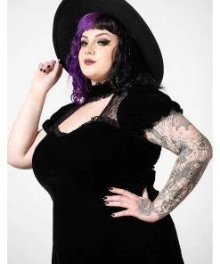 Killstar Julienne Keyhole Velvet 60's Dress Black