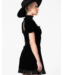Killstar Julienne Keyhole Velvet 60's Dress Black