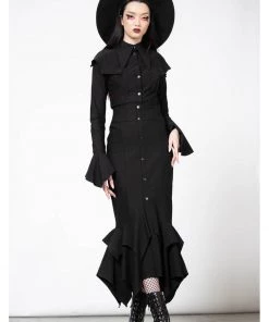 Killstar Magda Winged Shirt Blouse Black New In