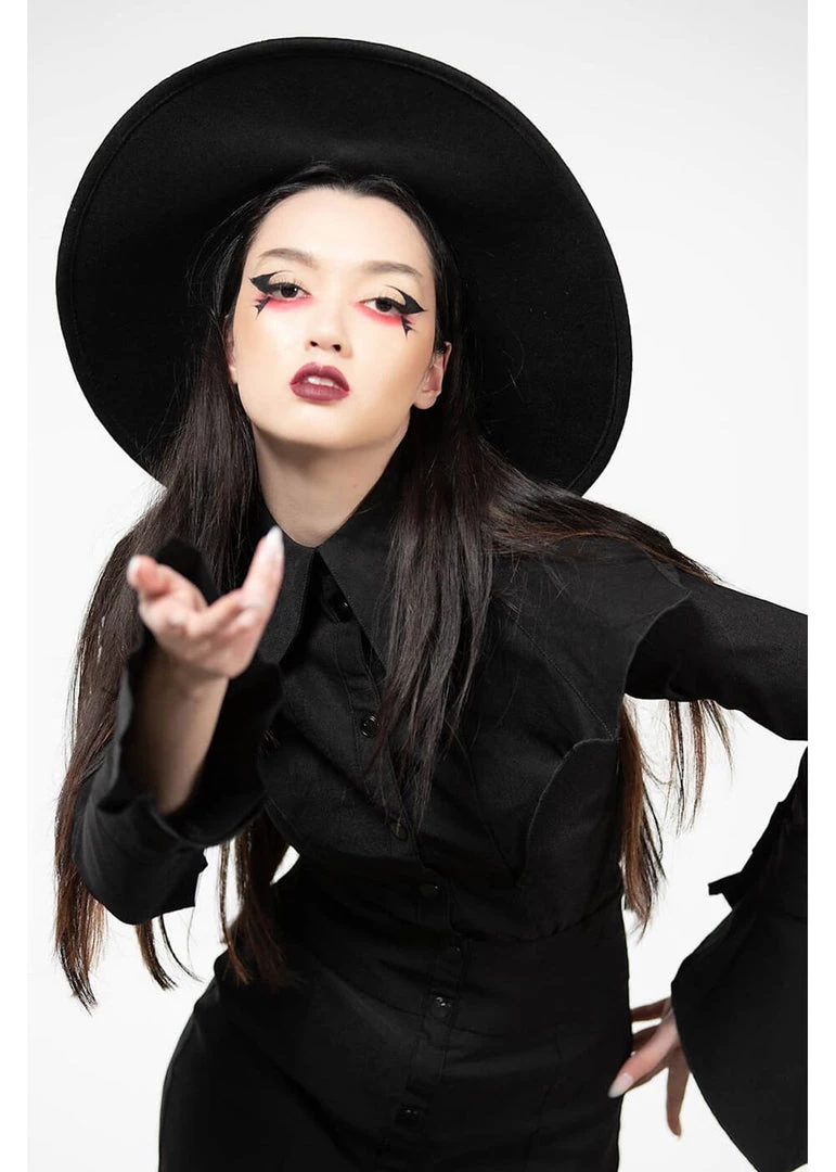 Killstar Magda Winged Shirt Blouse Black New In