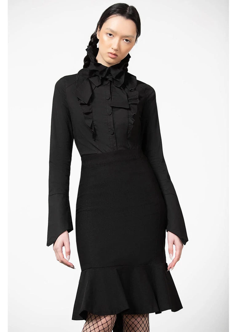 Killstar Chantra Pencil Skirt Black