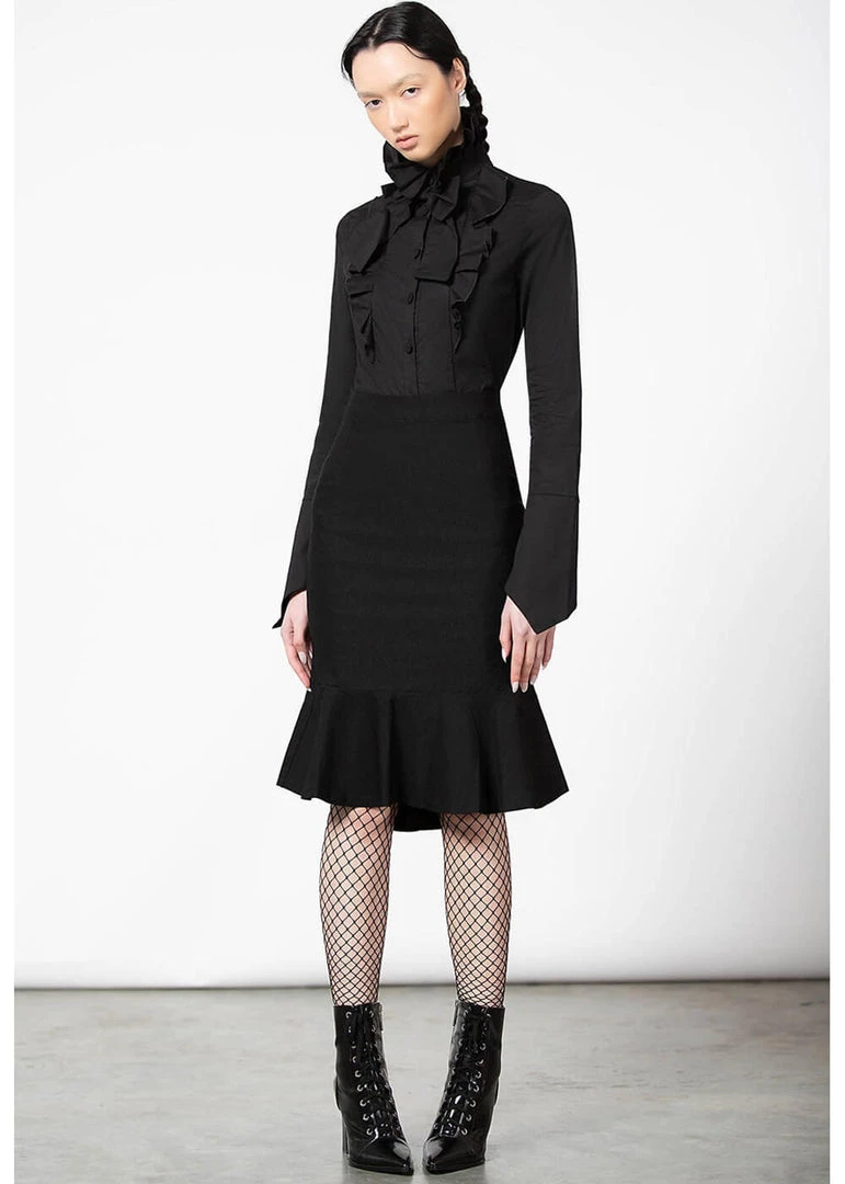 Killstar Chantra Pencil Skirt Black