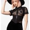 Killstar Isobella Cross Corset Top Black New In